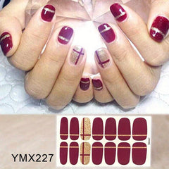 Colorful Full Cover Nail Decal Strips With Nail Art Decal