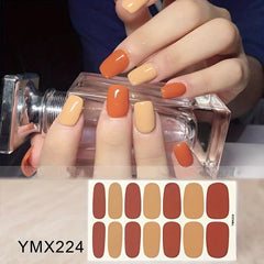 Colorful Full Cover Nail Decal Strips With Nail Art Decal