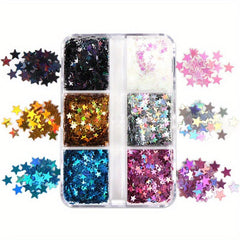 Holographic Star Nail Charms Glitter Flakes for Nail Art