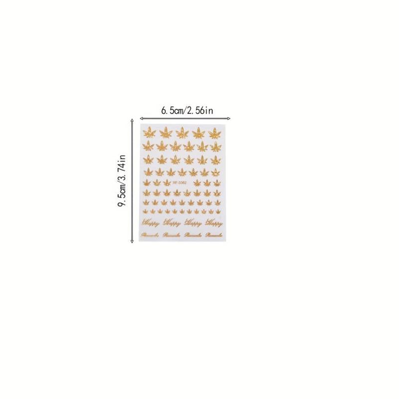 12 Piece Weed Leaf Nail Art Stickers for Manicure
