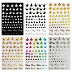 12 Piece Weed Leaf Nail Art Stickers for Manicure