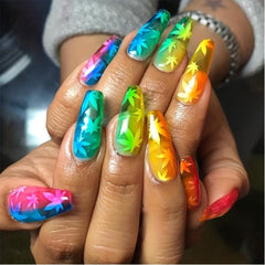 12 Piece Weed Leaf Nail Art Stickers for Manicure