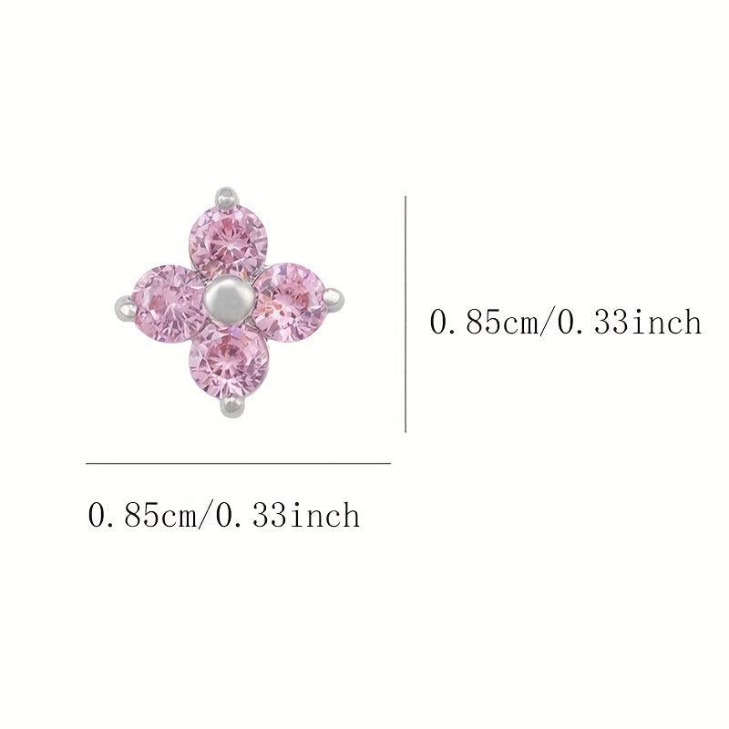 Colorful 3D Alloy Flower Nail Art Charm Decorations