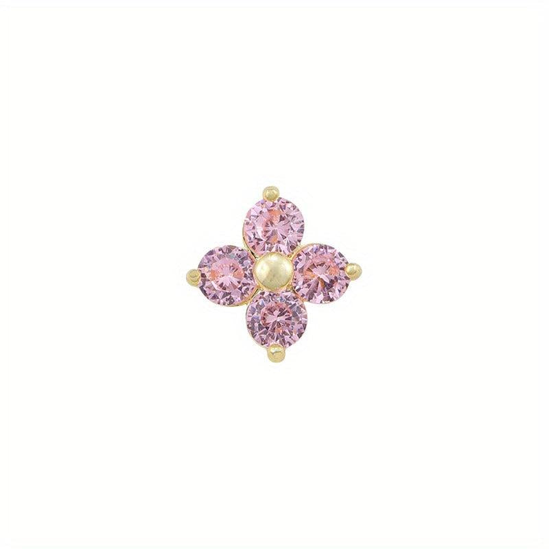 Colorful 3D Alloy Flower Nail Art Charm Decorations