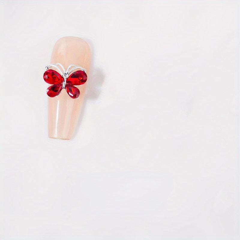 3D Butterfly Nail Charms for Acrylic Nails Metallic Butterflies Rhinestones