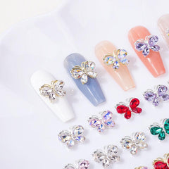 3D Butterfly Nail Charms for Acrylic Nails Metallic Butterflies Rhinestones