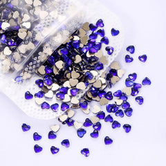 50pcs Aurora Heart Rhinestones for DIY Nail Art 3D Gemstones