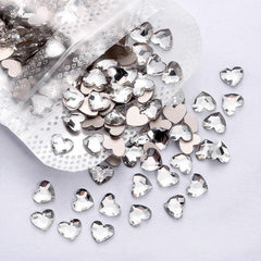 50pcs Aurora Heart Rhinestones for DIY Nail Art 3D Gemstones
