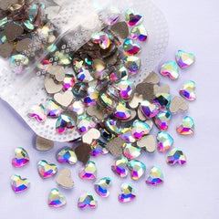 50pcs Aurora Heart Rhinestones for DIY Nail Art 3D Gemstones