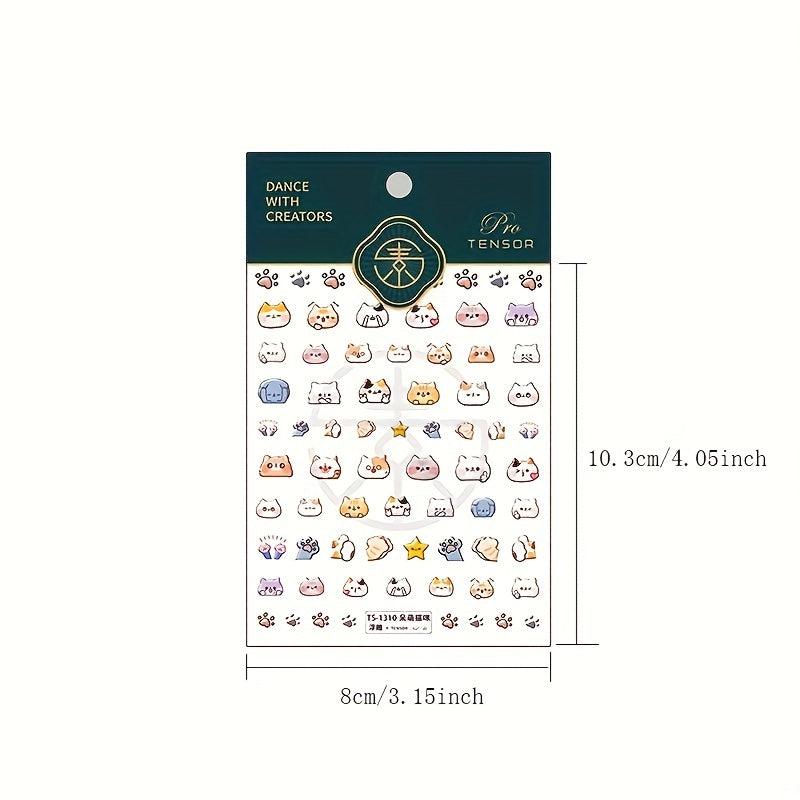 1 Pcs 5D Cats Nail Stickers Self Adhesive Nail Art Decorations