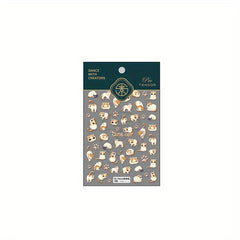 1 Pcs 5D Cats Nail Stickers Self Adhesive Nail Art Decorations