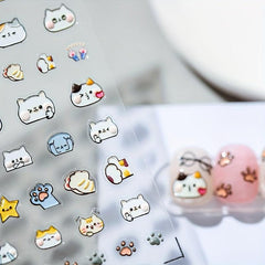 1 Pcs 5D Cats Nail Stickers Self Adhesive Nail Art Decorations