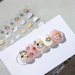 1 Pcs 5D Cats Nail Stickers Self Adhesive Nail Art Decorations