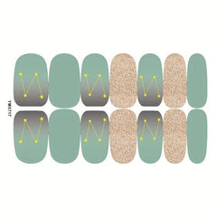 8 Sheets Glitter Nail Self Adhesive Wraps Sticker