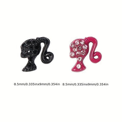 10pcs Rhinestone Girl's Head Nail Art Charms - DIY Nail Decoration