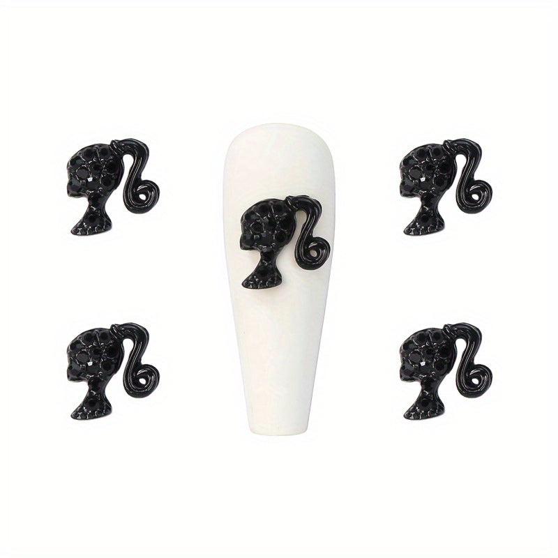 10pcs Rhinestone Girl's Head Nail Art Charms - DIY Nail Decoration