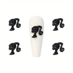 10pcs Rhinestone Girl's Head Nail Art Charms - DIY Nail Decoration
