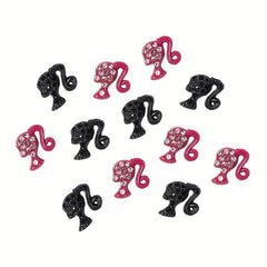 10pcs Rhinestone Girl's Head Nail Art Charms - DIY Nail Decoration