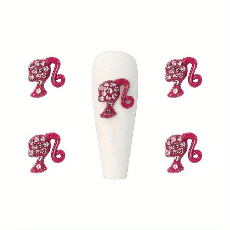 10pcs Rhinestone Girl's Head Nail Art Charms - DIY Nail Decoration