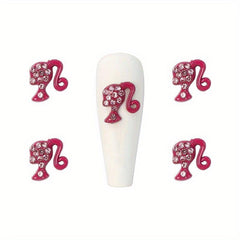 10pcs Rhinestone Girl's Head Nail Art Charms - DIY Nail Decoration