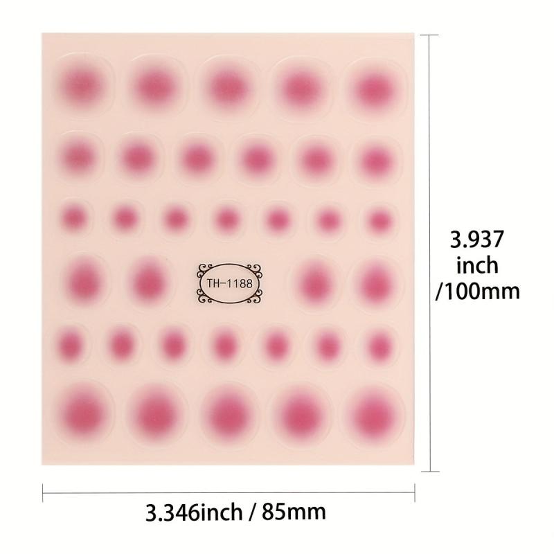 Peach Heart Gradient Nail Stickers Love 3D Nail Enhancement Self Adhesive