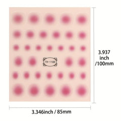 Peach Heart Gradient Nail Stickers Love 3D Nail Enhancement Self Adhesive