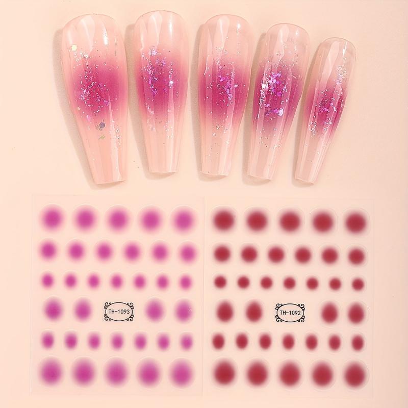 Peach Heart Gradient Nail Stickers Love 3D Nail Enhancement Self Adhesive
