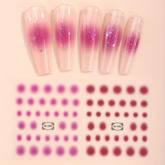 Peach Heart Gradient Nail Stickers Love 3D Nail Enhancement Self Adhesive