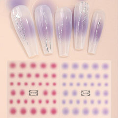 Peach Heart Gradient Nail Stickers Love 3D Nail Enhancement Self Adhesive