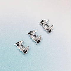 2Pcs Gothic Style Bats Y2K Nail Art Charms Rhinestones For Nails DIY