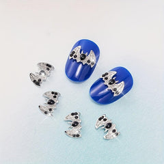 2Pcs Gothic Style Bats Y2K Nail Art Charms Rhinestones For Nails DIY