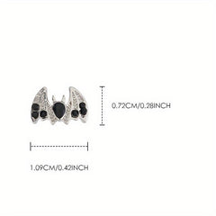 2Pcs Gothic Style Bats Y2K Nail Art Charms Rhinestones For Nails DIY