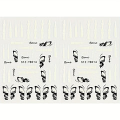 Halloween Nail Stickers Horror Eyeball Spider 5D Embossed Nail Art Decals