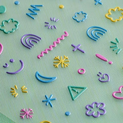 5pcs 5D Cartoon Nail Art Stickers Snowflake Heart Decals Nail Decorations