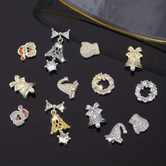 3pcs Christmas Nail Art Charms & Gemstones Set
