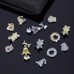 3pcs Christmas Nail Art Charms & Gemstones Set