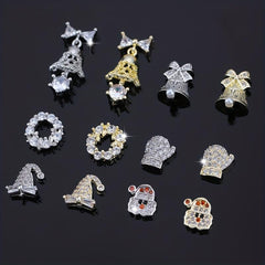 3pcs Christmas Nail Art Charms & Gemstones Set