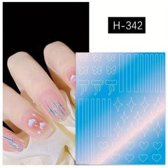 Colorful Flower Heart Star Moon Sun Cloud Nail Decals