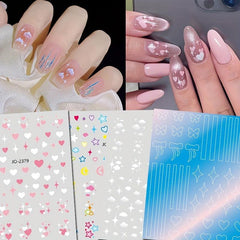Colorful Flower Heart Star Moon Sun Cloud Nail Decals