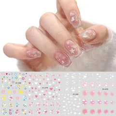 Colorful Flower Heart Star Moon Sun Cloud Nail Decals