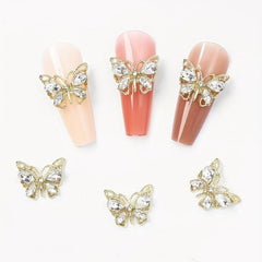 10Pcs Clear Crystal Butterfly Nail Charms - Nail Art Decoration