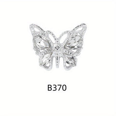 10Pcs Clear Crystal Butterfly Nail Charms - Nail Art Decoration