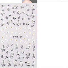 5D Embossed Flower Nail Art Stickers - Spring Daisy Nail Decals