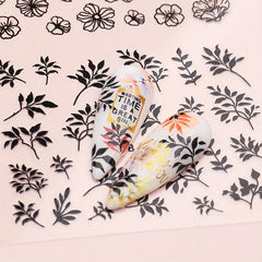 Flower And Leaf Nail Art Stickers 12 Sheets Self Adhesive Nail Art Decals