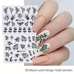 Flower And Leaf Nail Art Stickers 12 Sheets Self Adhesive Nail Art Decals