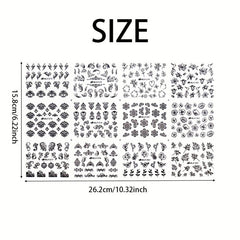 Flower And Leaf Nail Art Stickers 12 Sheets Self Adhesive Nail Art Decals