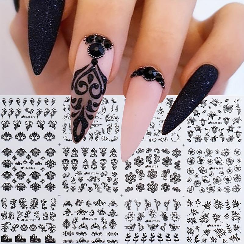Flower And Leaf Nail Art Stickers 12 Sheets Self Adhesive Nail Art Decals