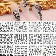 Flower And Leaf Nail Art Stickers 12 Sheets Self Adhesive Nail Art Decals