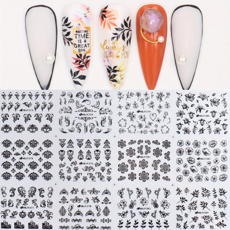 Flower And Leaf Nail Art Stickers 12 Sheets Self Adhesive Nail Art Decals