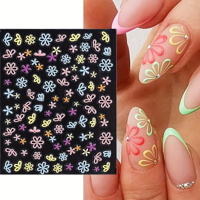 Chrysanthemum Nail Art Stickers 5D Self Adhesive Decals